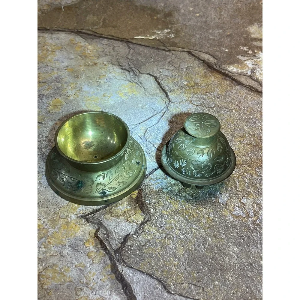 Vintage Brass Bell with matching Base.  Made in India.